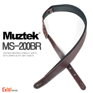 (지엠뮤직_스트랩)Muztek MS-200BR천연가죽 기타멜방 뮤즈텍 Strap