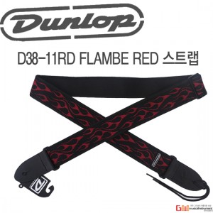 (지엠뮤직_스트랩)Dunlop D38-11RD FLAMBE RED Strap 던롭