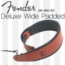 (지엠뮤직_스트랩) Fender STRAP DLX LEATHER W PAD WALNUT (099-0665-050) 와일드패드 펜더기타멜빵