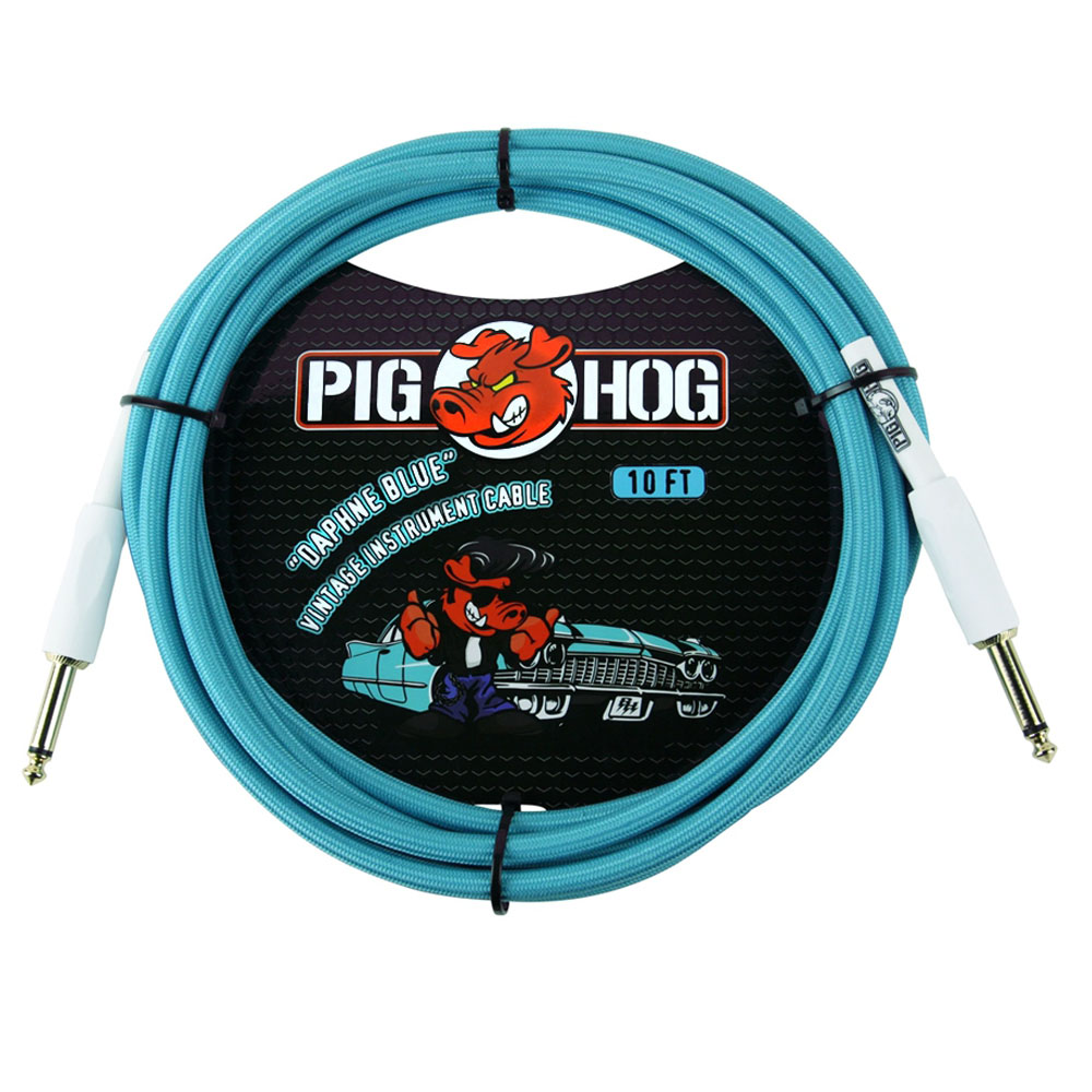 PIG HOG 다프네 블루 3m 기타 베이스 케이블 PCH10DB
