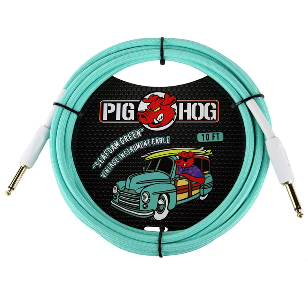 PIG HOG 시포움 그린 3m 기타 베이스 케이블 PCH10SG