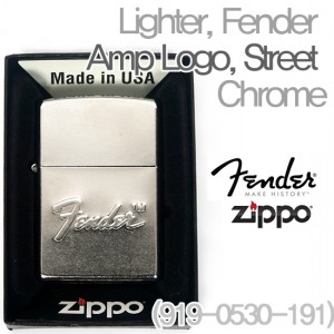(지엠뮤직_잼샵액세서리) Lighter Amp Logo Street Chrome Fender 펜더 지포라이터 (919-0530-191)